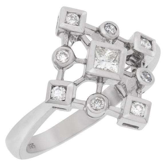 Diamond 14K White Gold Snowflake Ring - Picture 12 of 12